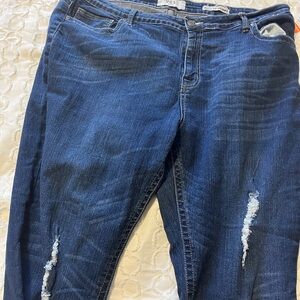 Women's Blue Distressed Jeans
